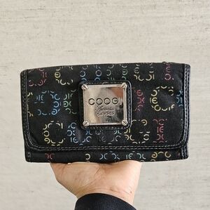 Coogi Vintage black tri-fold  multi-color wallet
